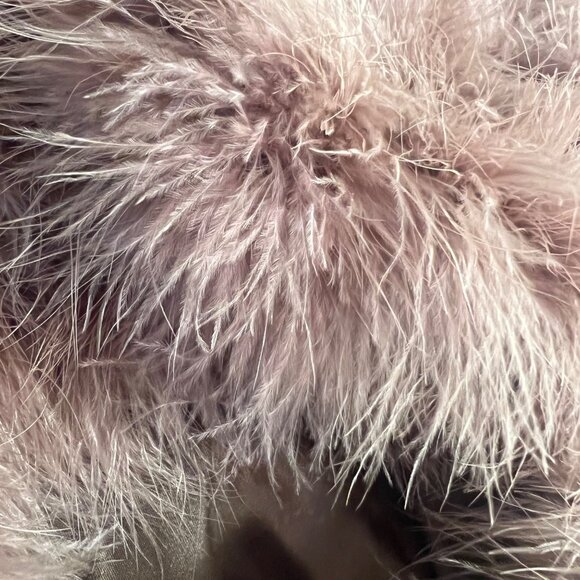 Purple Real Feather Overcoat Whimsigoth Indie Grunge Fairycore Old Money Boho L - Picture 6 of 14